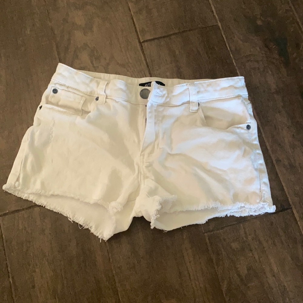 White 2” cutoff shorts
